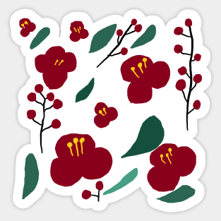 camellia pattern Sticker